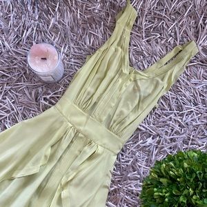 💚 Rebecca Taylor pale lime green silk dress size 2
